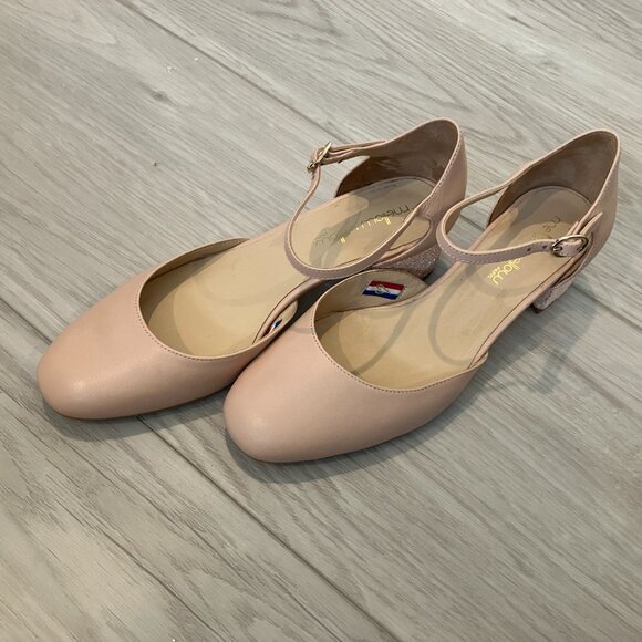 Mellow Yellow Ballet Pink Heels with Glitter - Picture 6 of 7